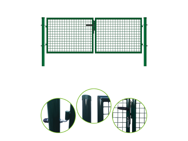Brána 2kr. ROUND ZnPVC 4000x1500mm, zelená